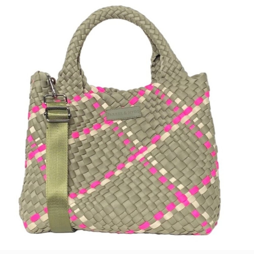 Woven Tan and Pink Women's Bag